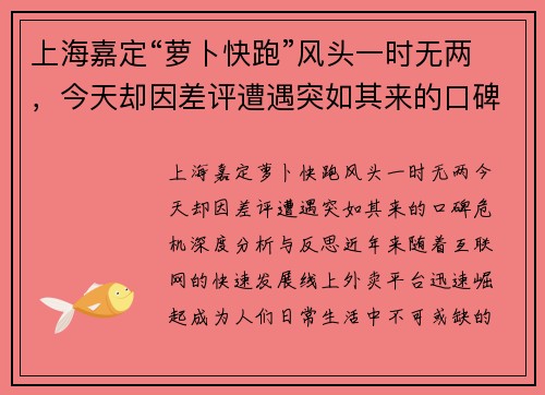 上海嘉定“萝卜快跑”风头一时无两，今天却因差评遭遇突如其来的口碑危机！